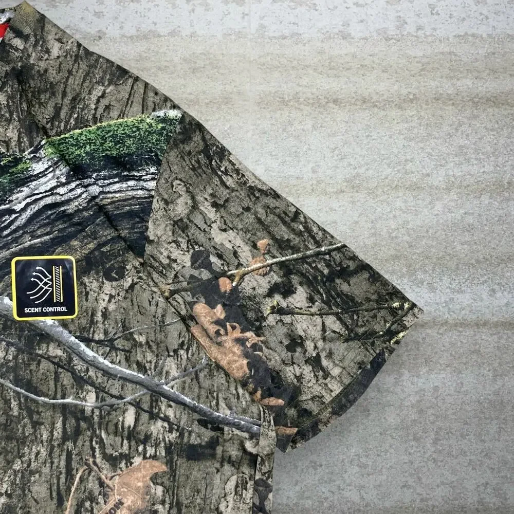 Vintage Y2K Mossy Oak Shirt Mens XL Hunting Camo Cotton Short Sleeve Woodland